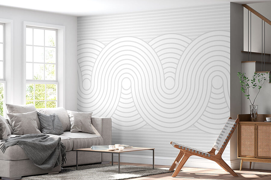 Wall murals White and gray pattern - Image 3