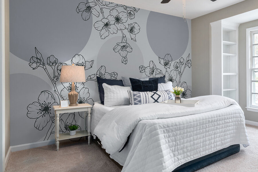 Wall murals Delicate blossoms on a soft backdrop