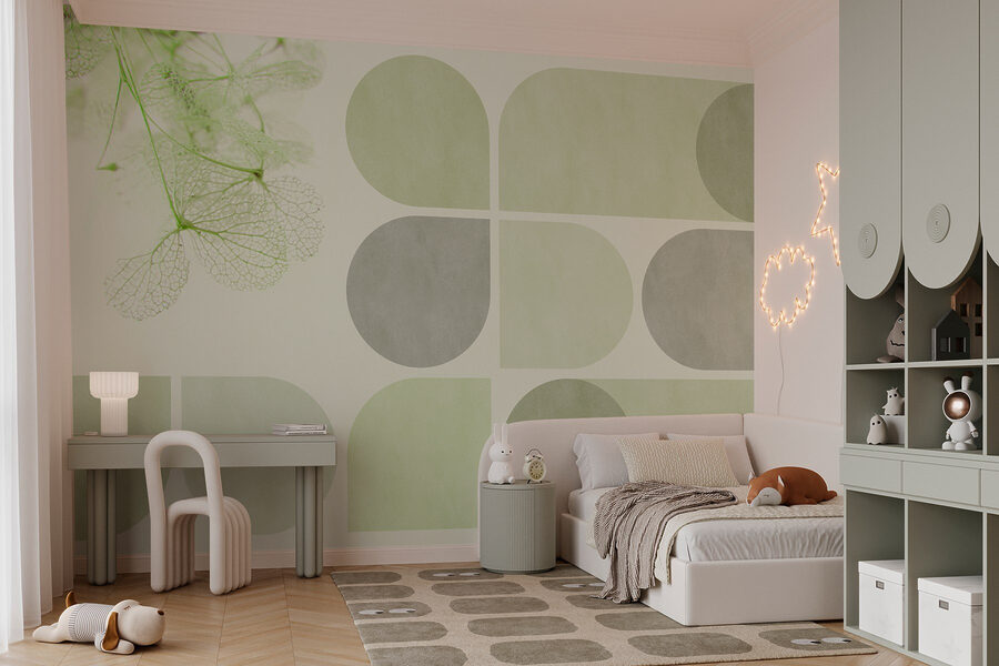 Delicate leaves against muted background