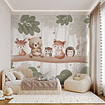 Wall mural Group of animals on a tree branch