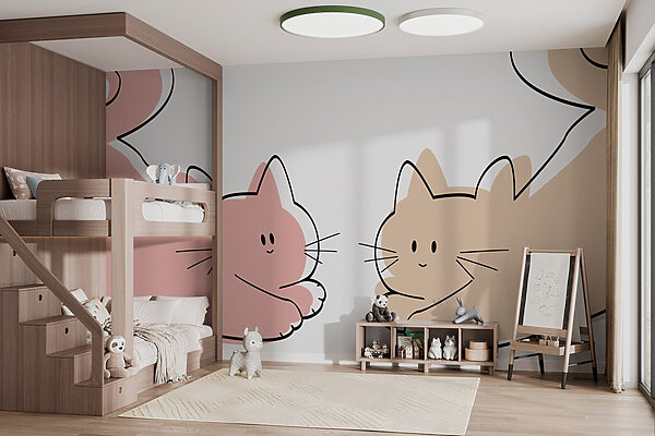 Couple of cats lying down Wall murals Couple of cats lying down