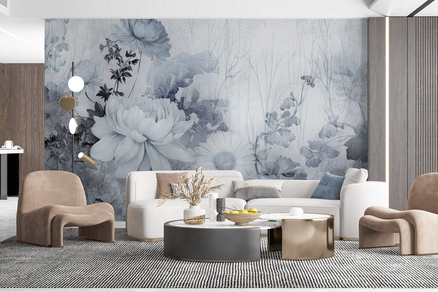 Wall murals Delicate blossoms in gentle hues