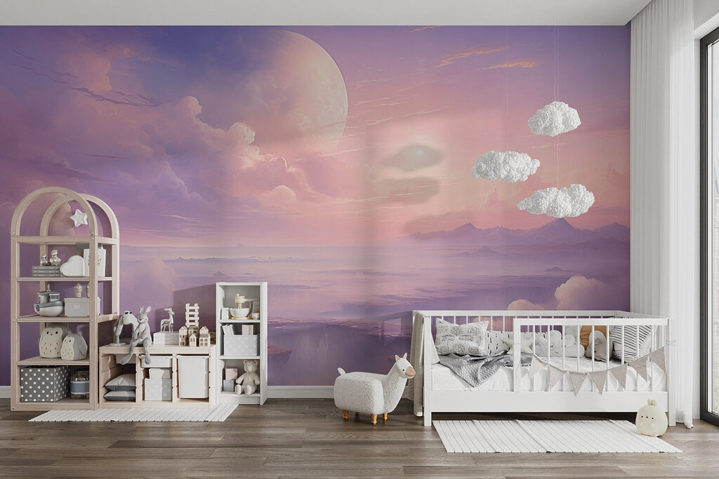 Landscape with clouds and a moon