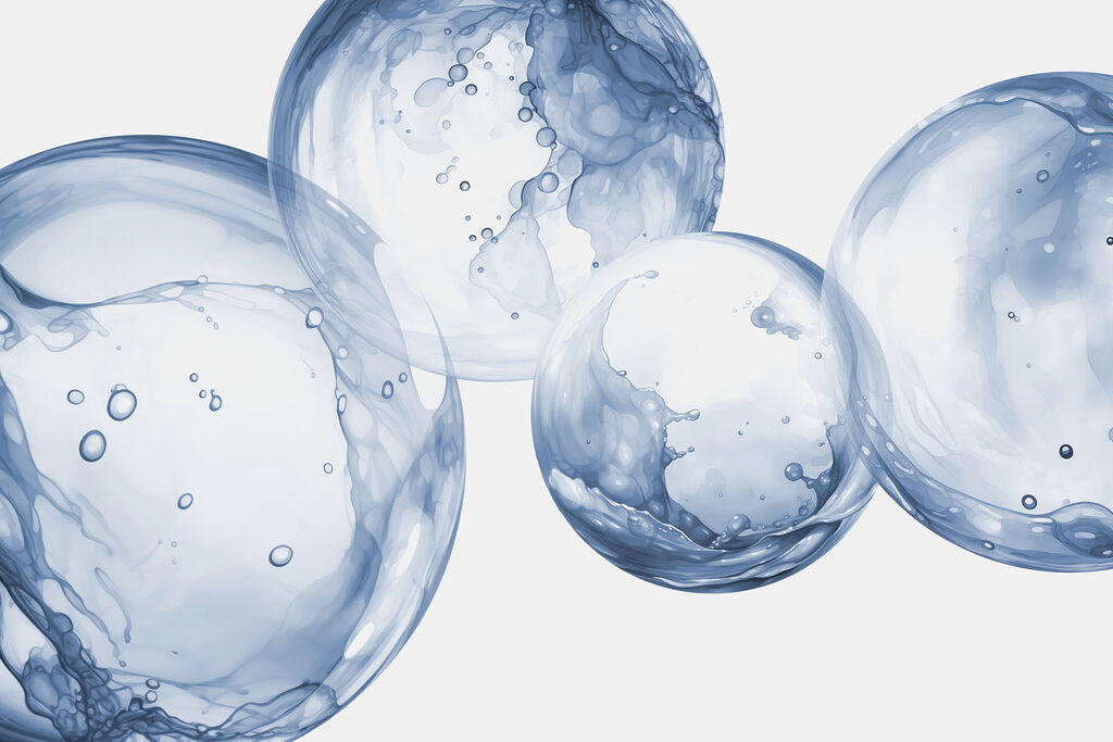 Group of bubbles with bubbles in the air Group of bubbles with bubbles in the air