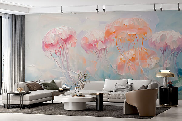 Painting of pink flowers Painting of pink flowers
