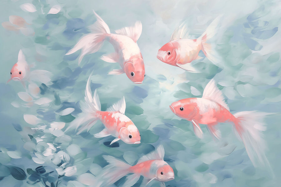 Wall murals Swimming in tranquil waters together. - Image 3