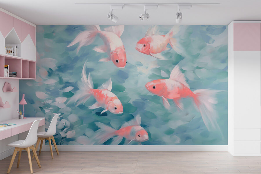Wall murals Swimming in tranquil waters together.