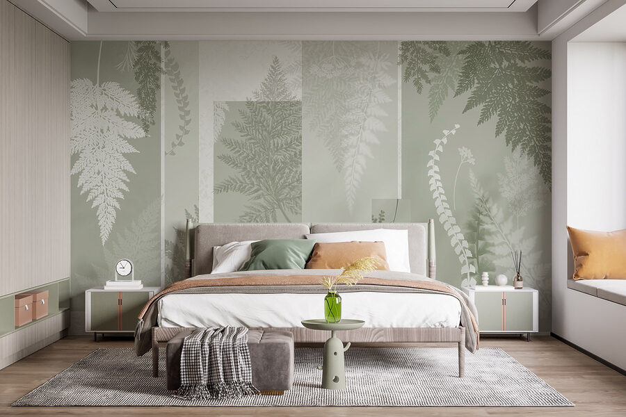 Natural patterns in soft green hues