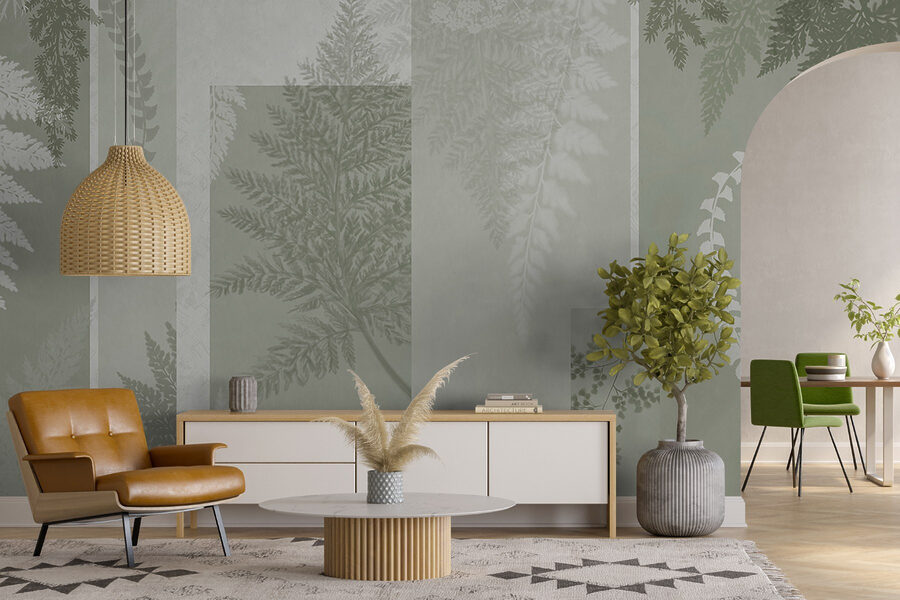 Natural patterns in soft green hues
