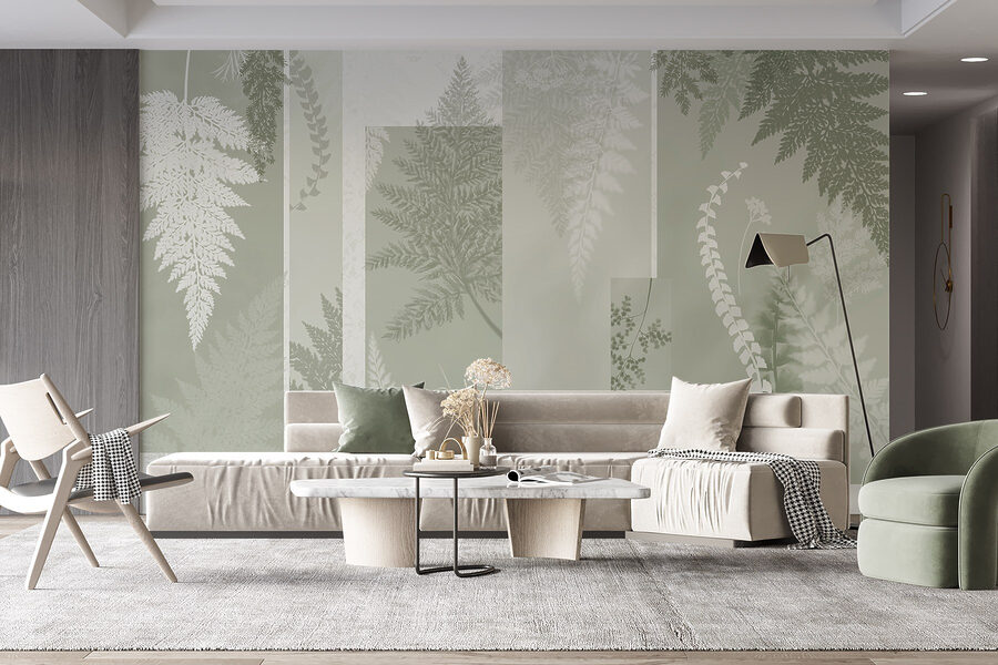Natural patterns in soft green hues