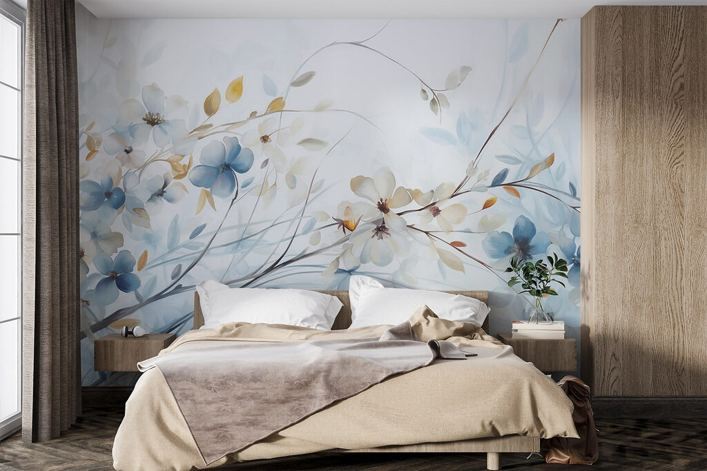 Painting of flowers and leaves Painting of flowers and leaves