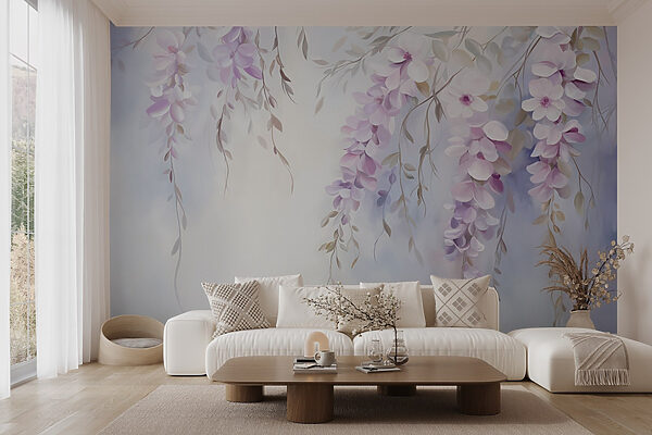 Painting of flowers on a branch Painting of flowers on a branch