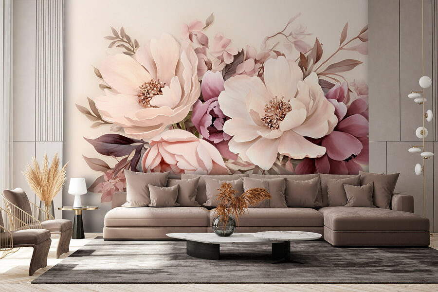 Group of flowers on a white background