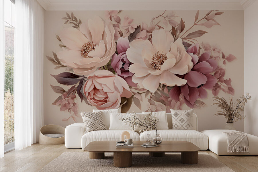 Group of flowers on a white background