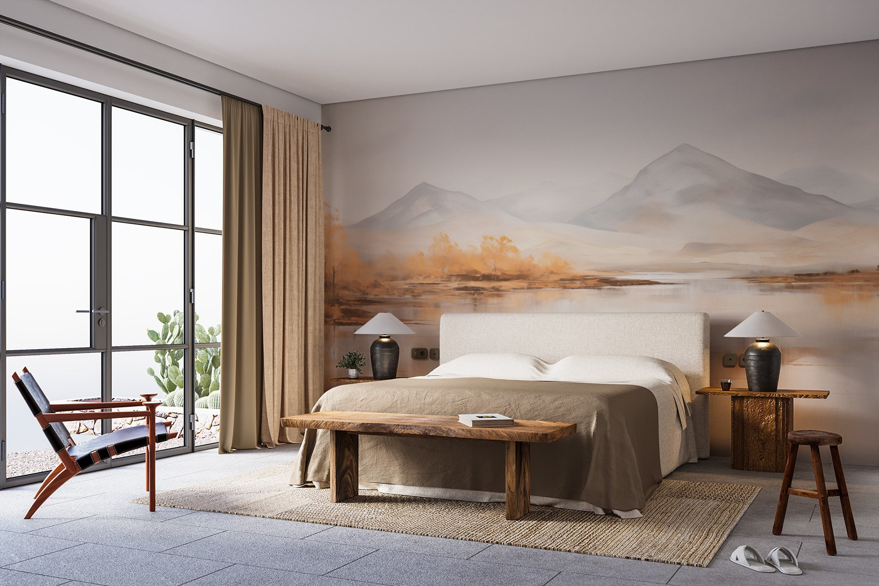 Water and mountains in the distance Water and mountains in the distance