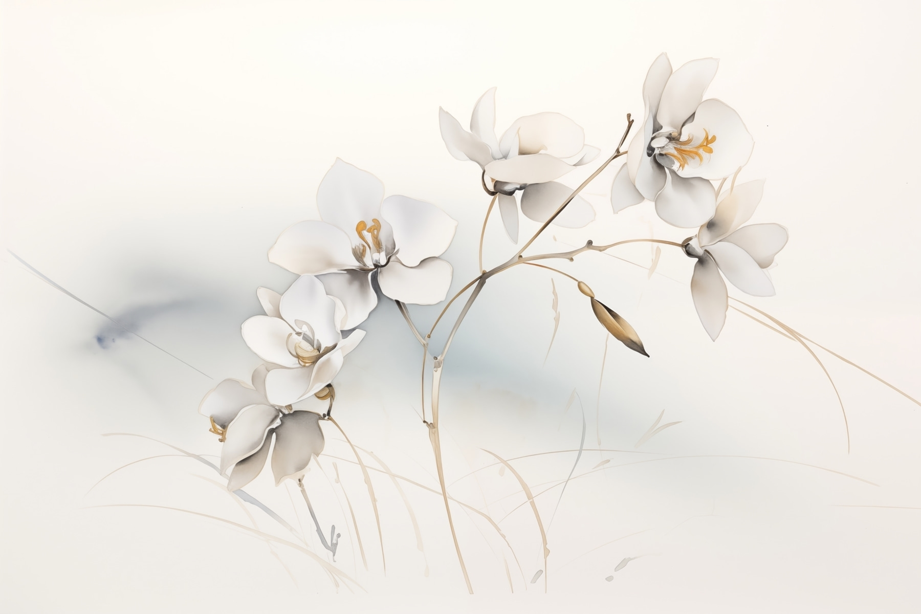 White flowers on a branch