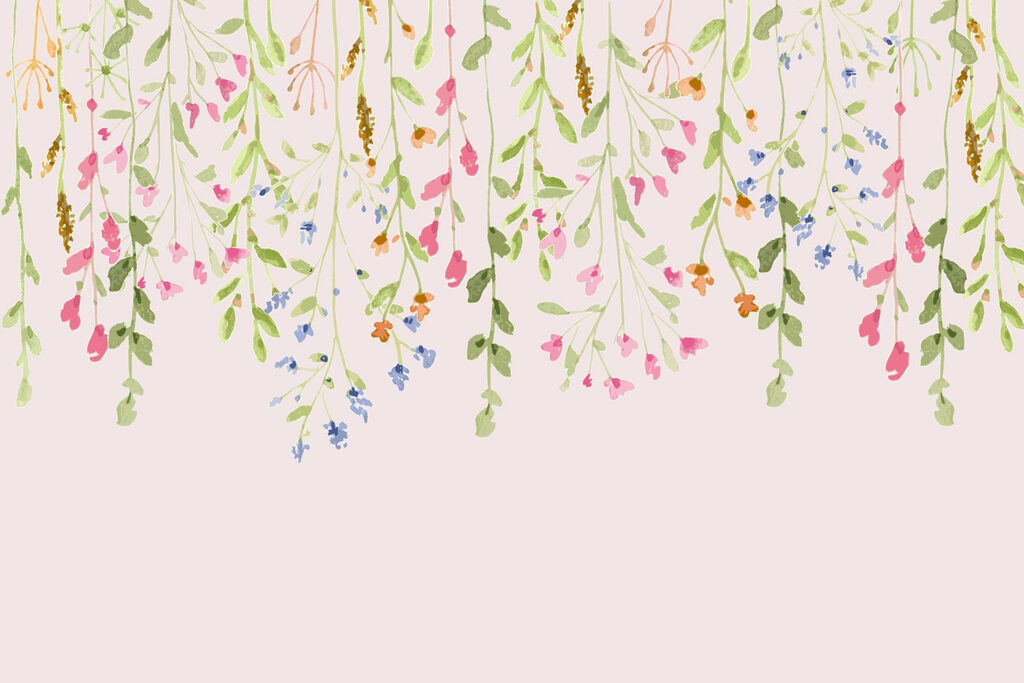 Painting of flowers and leaves Painting of flowers and leaves