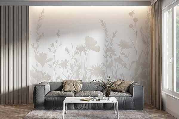 White background with flowers White background with flowers
