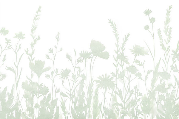 Whimsical floral silhouette design displayed Whimsical floral silhouette design displayed