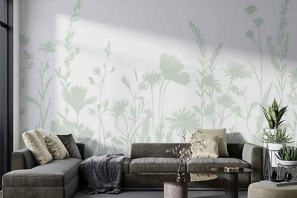 Whimsical floral silhouette design displayed Whimsical floral silhouette design displayed