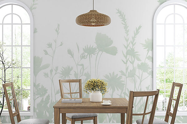 Whimsical floral silhouette design displayed Whimsical floral silhouette design displayed