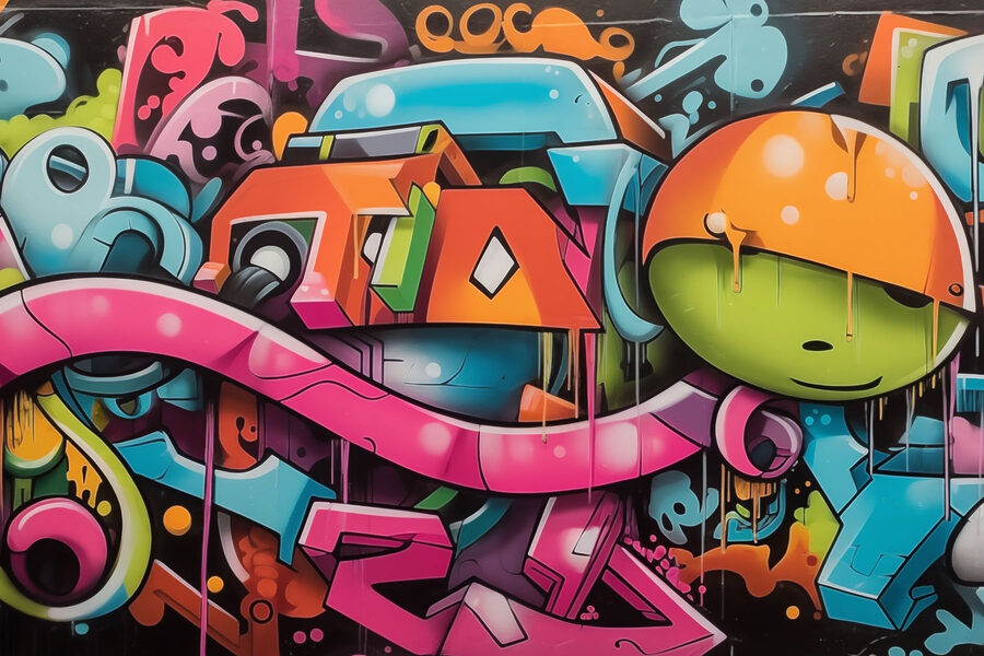 Wall murals Graffiti on a wall - Image 4