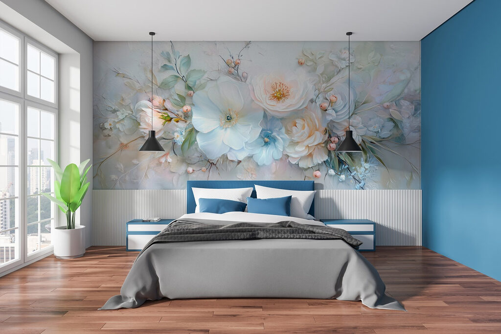 Painting of flowers and leaves Painting of flowers and leaves