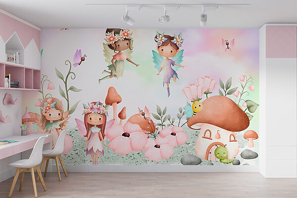 Group of fairies in a garden Group of fairies in a garden