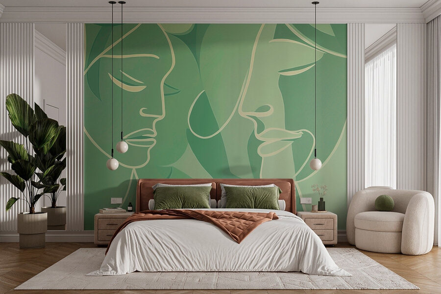 Wall murals Drawing of a woman’s face