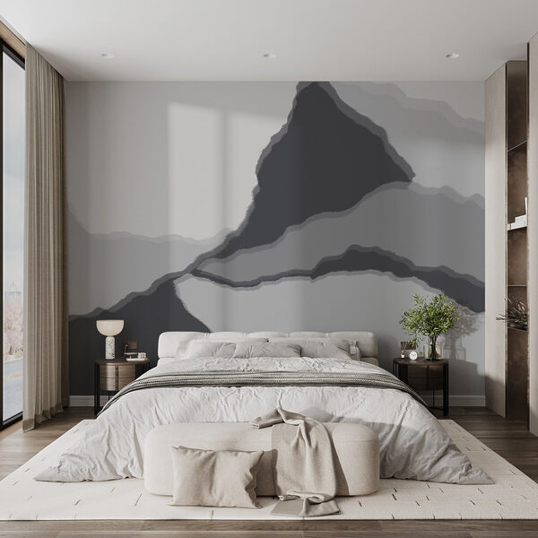 Grey and white image of a mountain Grey and white image of a mountain