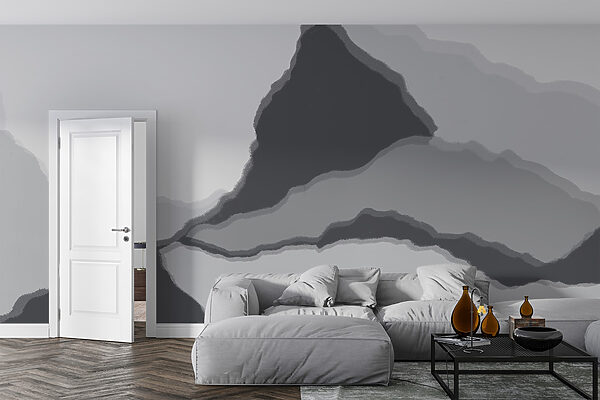 Grey and white image of a mountain Grey and white image of a mountain