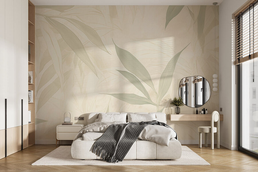 Wall murals Nature’s soft, soothing leaf patterns.