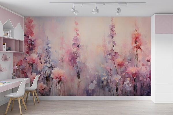 Painting of flowers in a field Painting of flowers in a field