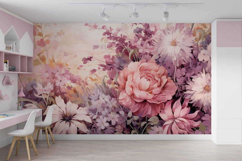 Painting of flowers and leaves Painting of flowers and leaves