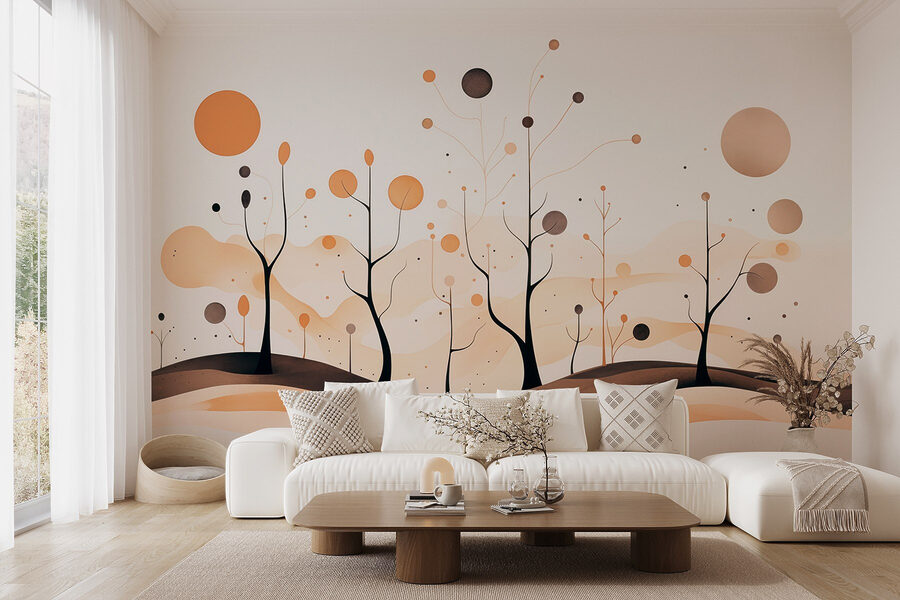 Painting of trees and plants