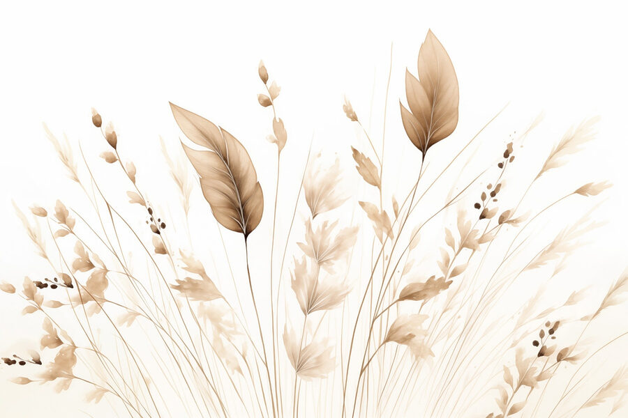 Wall murals Delicate leaves grace a soft backdrop - Image 6