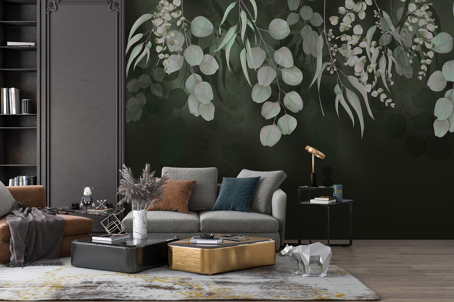 Delicate leaves on a dark backdrop