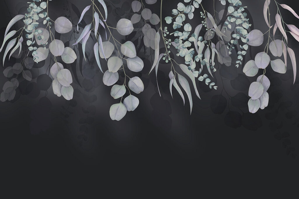 Graceful leaves against dark backdrop Graceful leaves against dark backdrop