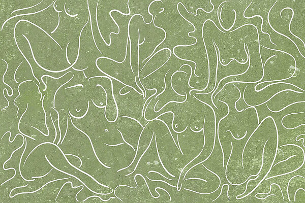 Drawing of a group of women