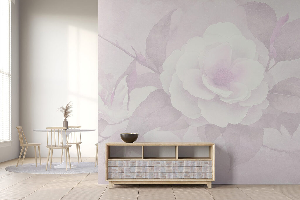 White flower with leaves