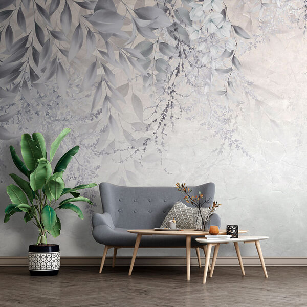 White and gray floral design White and gray floral design