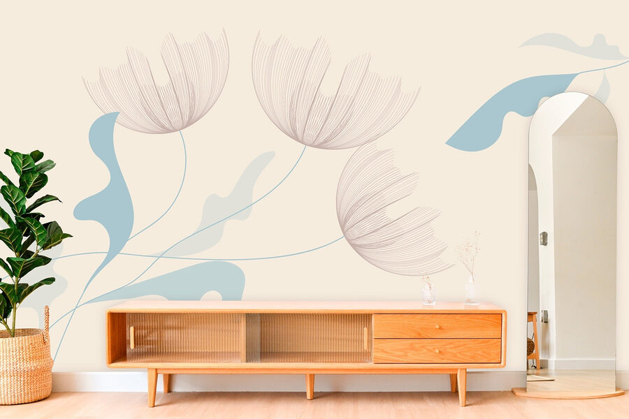 Drawing of flowers and leaves
