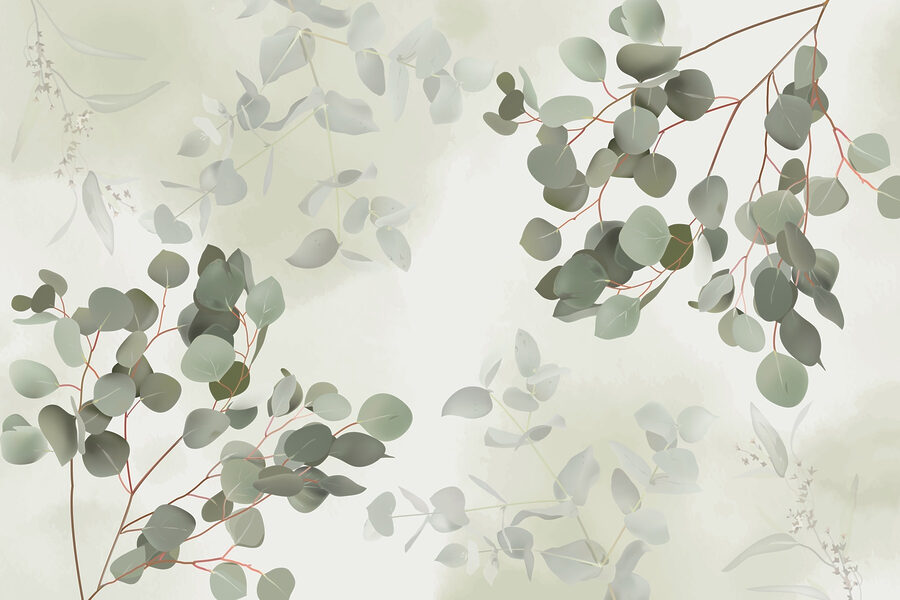 Soft greenery against a gentle backdrop.