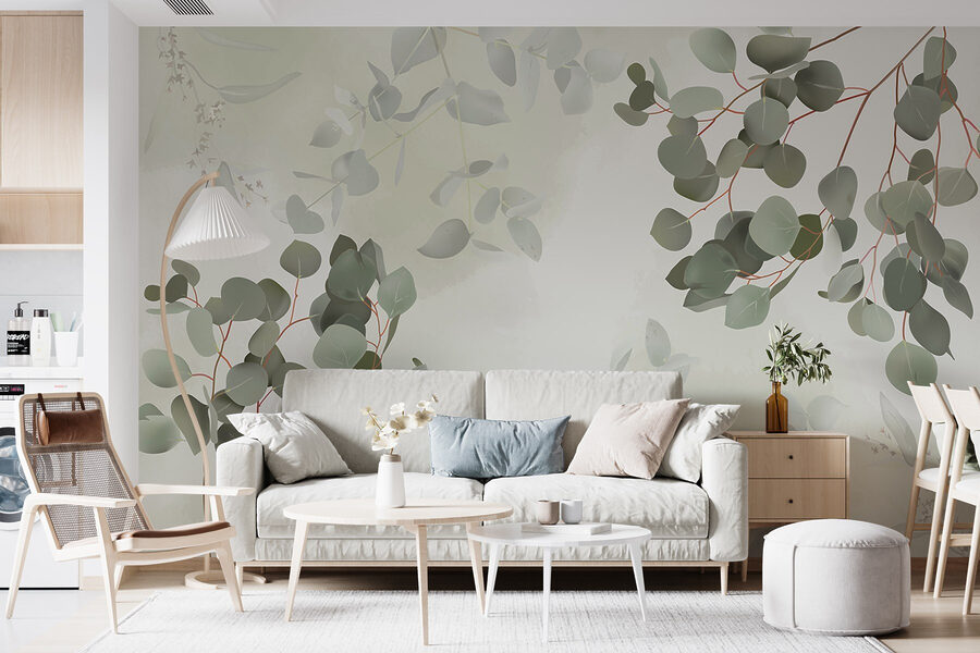 Soft greenery against a gentle backdrop.