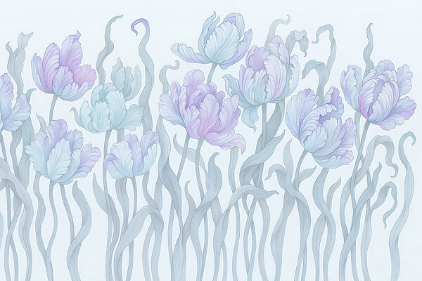 Group of flowers with leaves Group of flowers with leaves