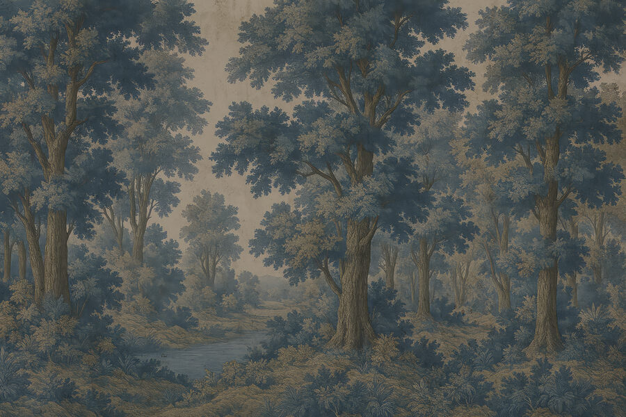 Wall murals Painting of trees and a river - Image 4
