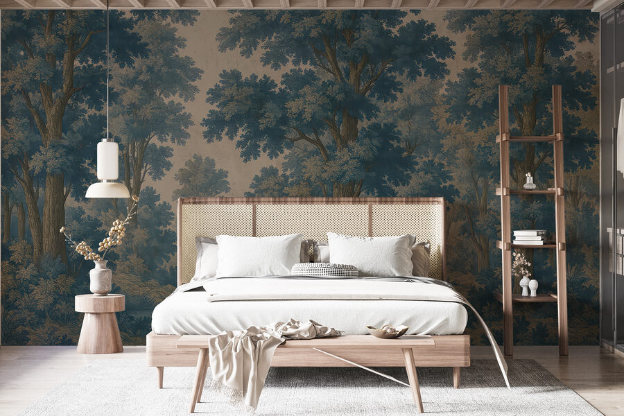 Wall murals Painting of trees and a river