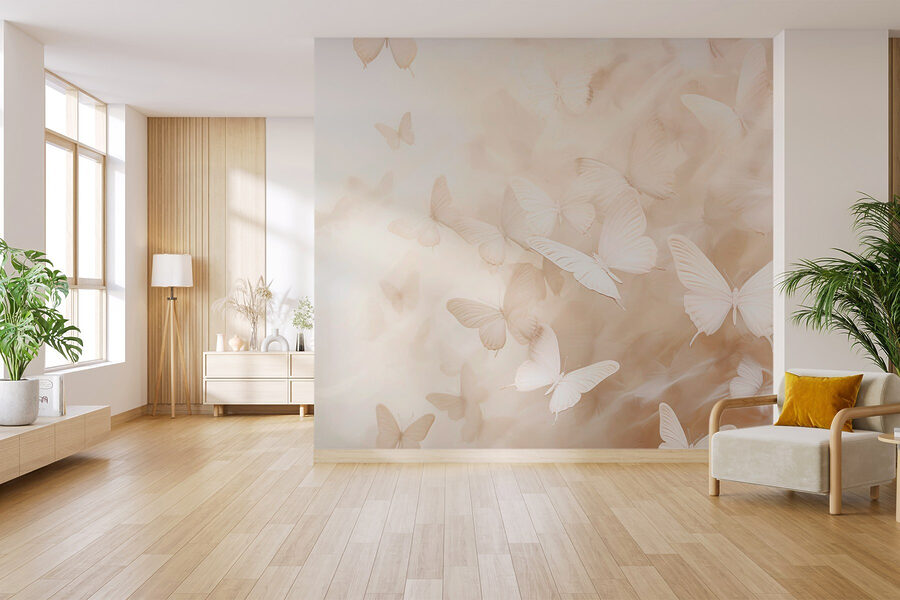 Group of butterflies flying