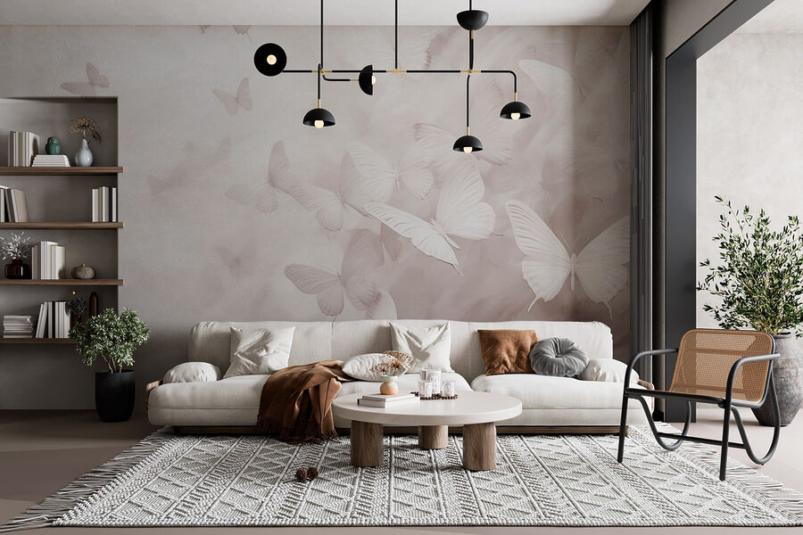 Wall murals Group of butterflies flying