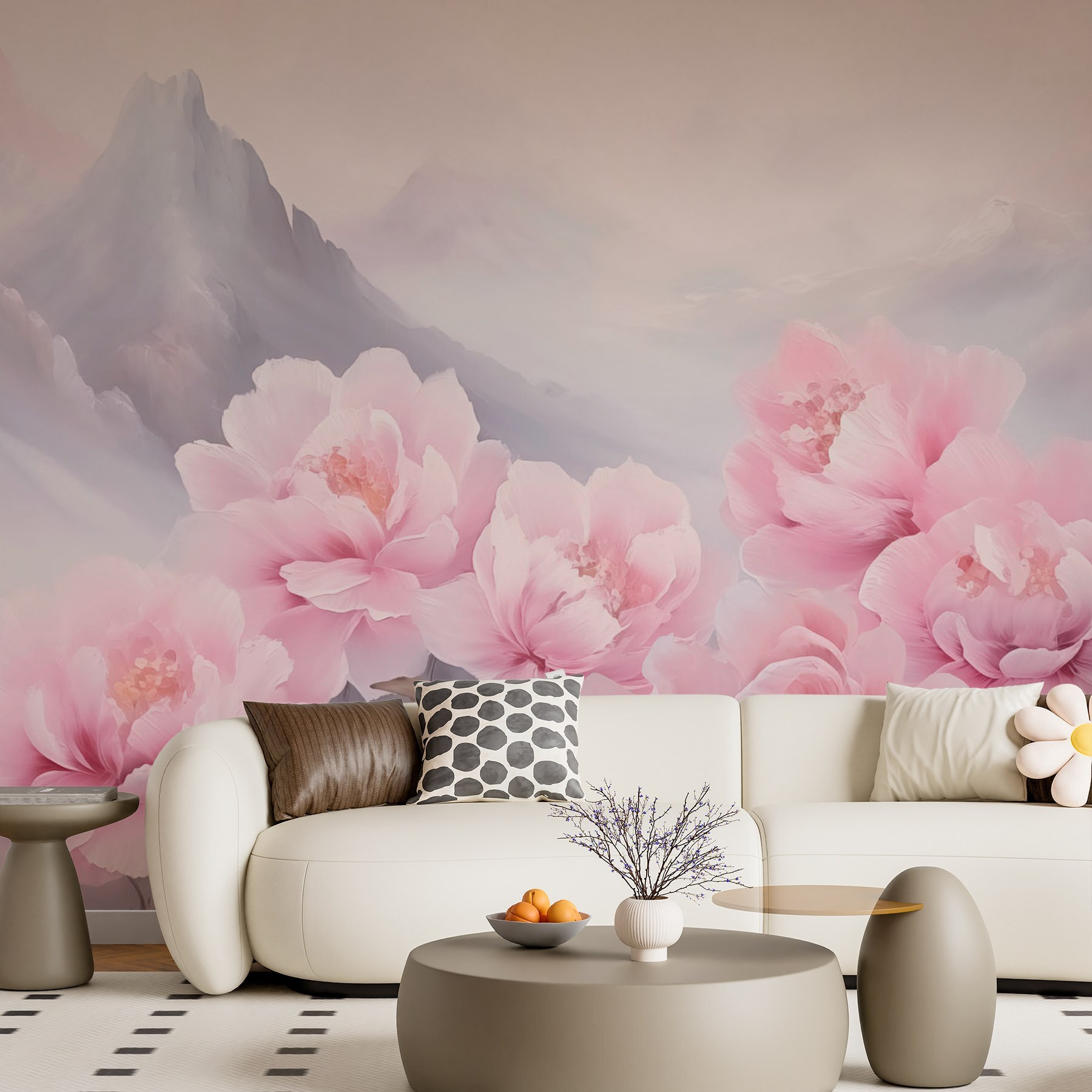 Painting of pink flowers